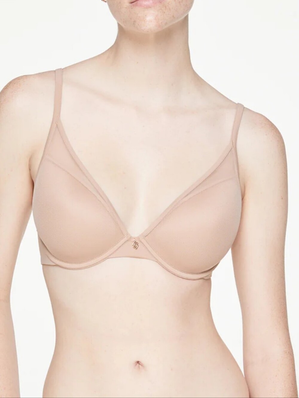 Thirdlove 24/7 Classic Uplift Plunge Bra 34B 1/2 Microfiber Nude